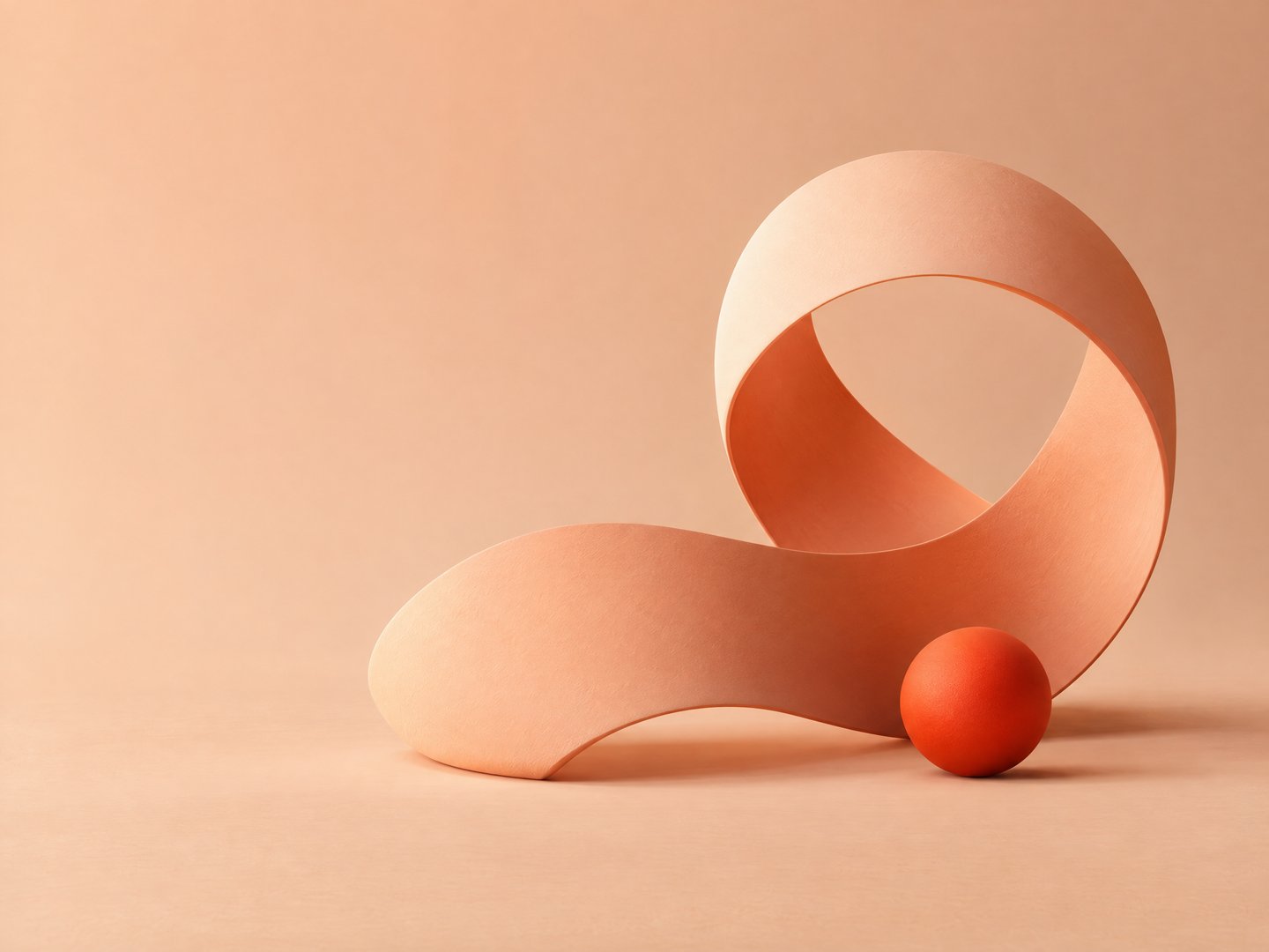 Abstract peach sculptural composition for the Gather & Grow campaign concept