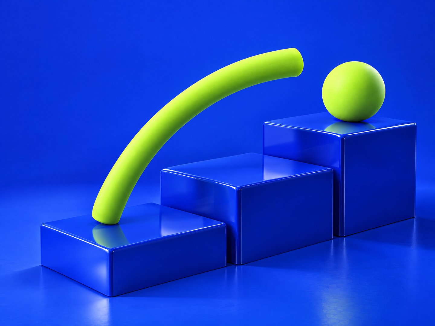 Abstract blue and lime geometric composition for the Signal Forward campaign concept